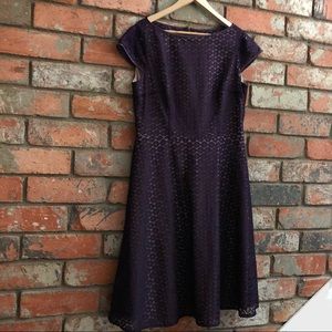 Black Label Evan-Picone Plum Lace Overlay Dress 14